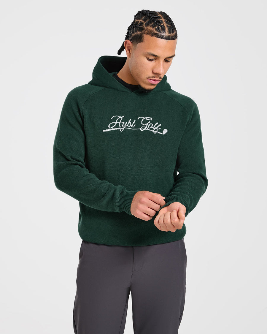 Golf Club Knitted Hoodie - Pine Vert