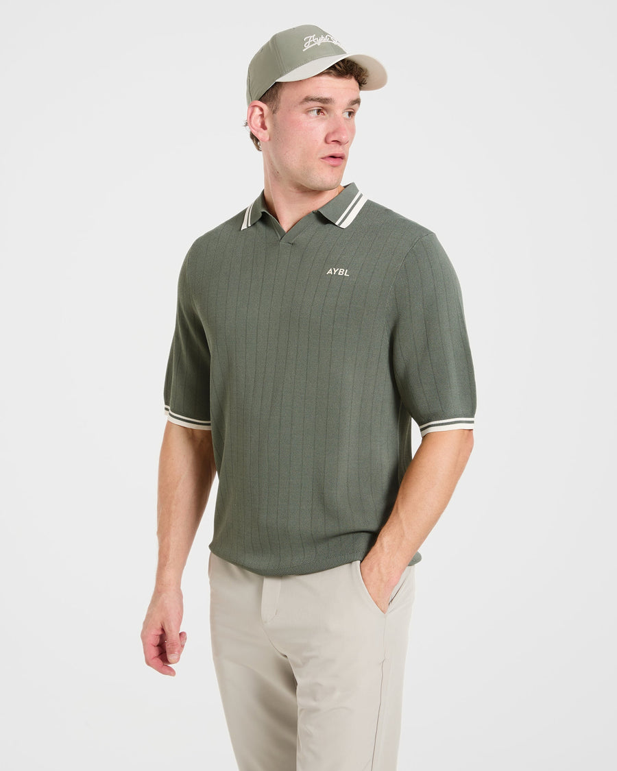 Classic Knitted Polo - Hillside Vert