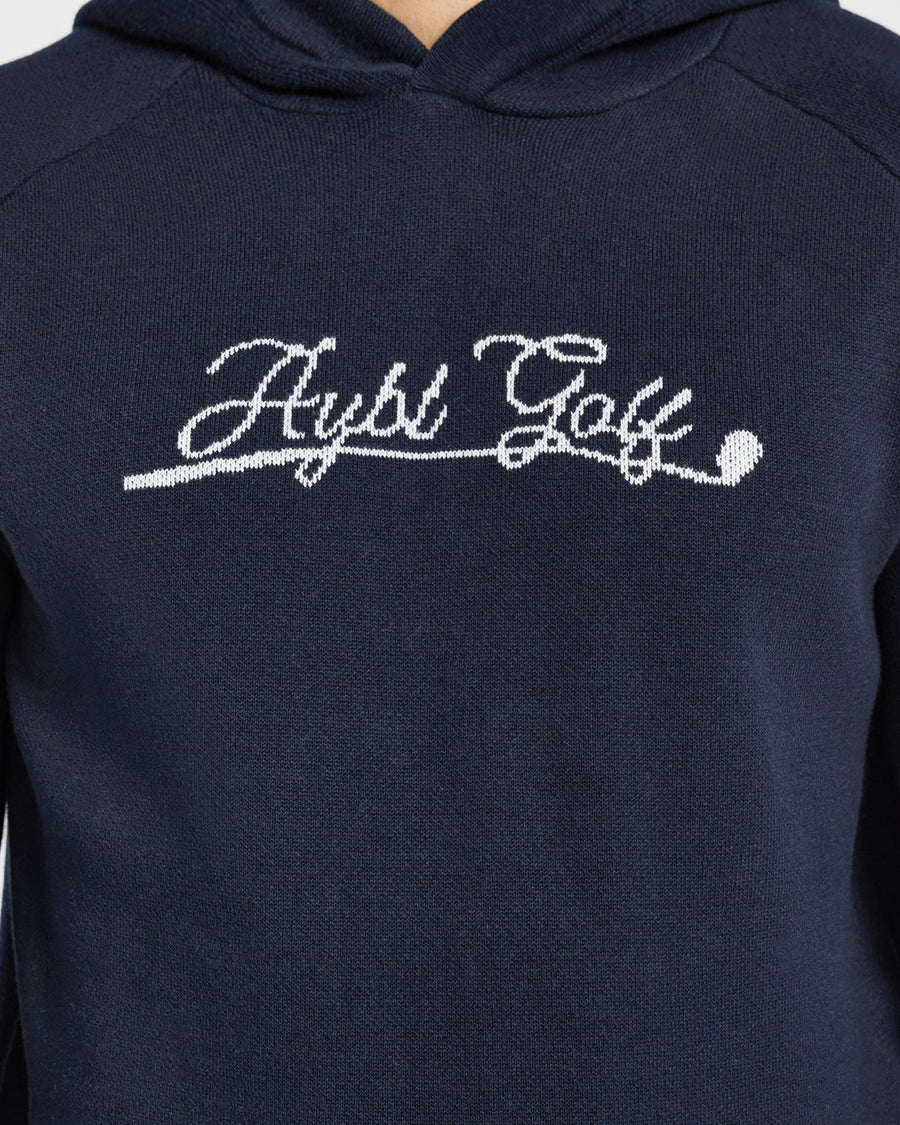Golf Club Knitted Hoodie - Navy