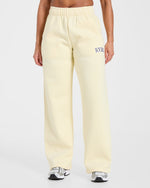 Varsity 2.0 Oversized Straight Leg Joggers - Butter Yellow