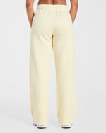 Varsity 2.0 Oversized Straight Leg Joggers - Butter Yellow
