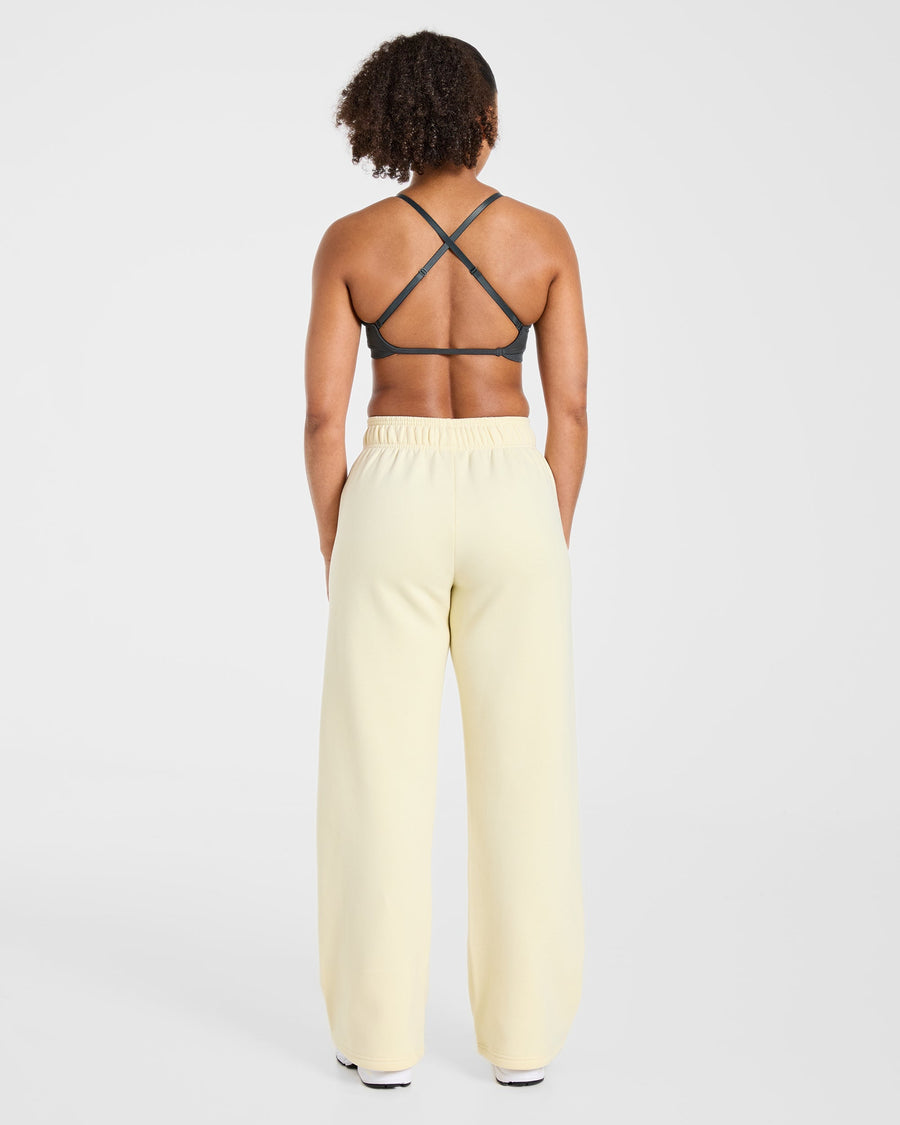 Varsity 2.0 Oversized Straight Leg Joggers - Butter Yellow