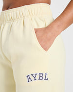Varsity 2.0 Oversized Straight Leg Joggers - Butter Yellow