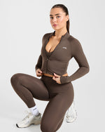 Physique Zip Up Jacket - Marron