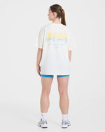AYBL Sports Society Oversized T Shirt - Off Blanc