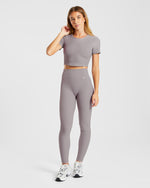 Sculpt Ribbed Leggings - Fog Gris