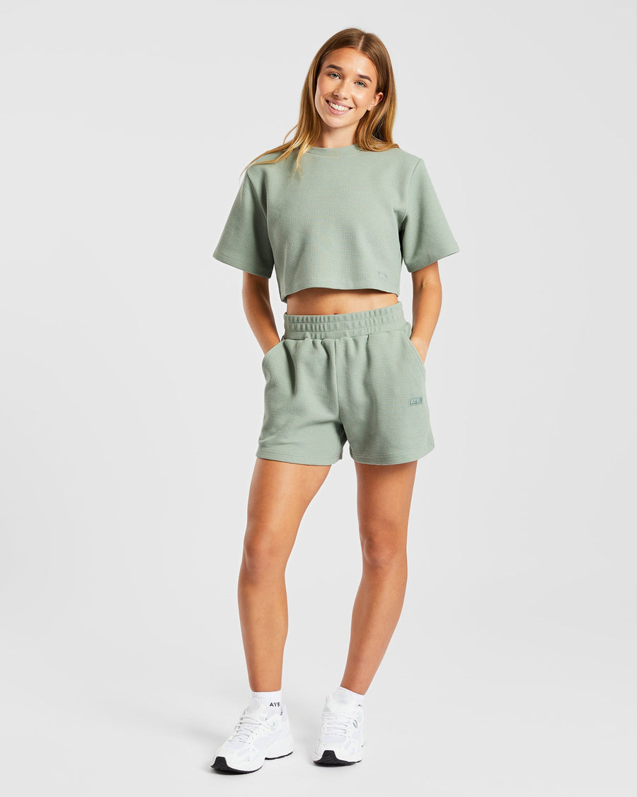 Waffle Shorts - Sage Vert
