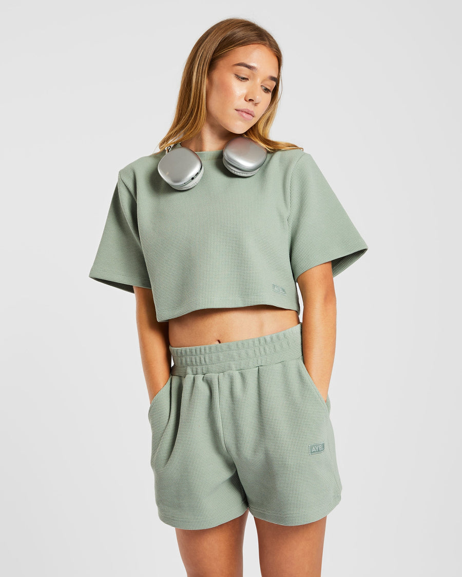 Waffle Shorts - Sage Vert
