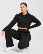Waffle Straight Leg Joggers - Noir