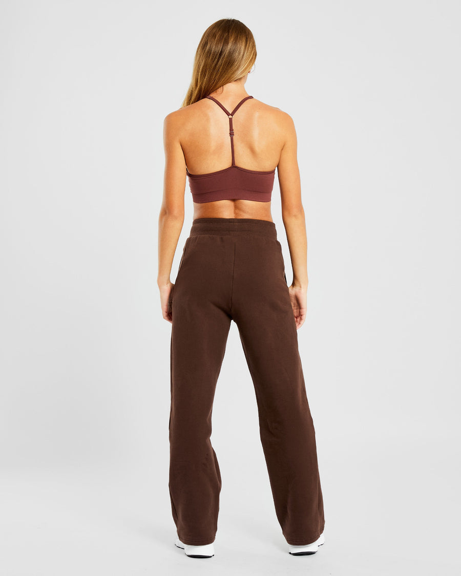Everyday Relaxed Straight Leg Joggers - Marron