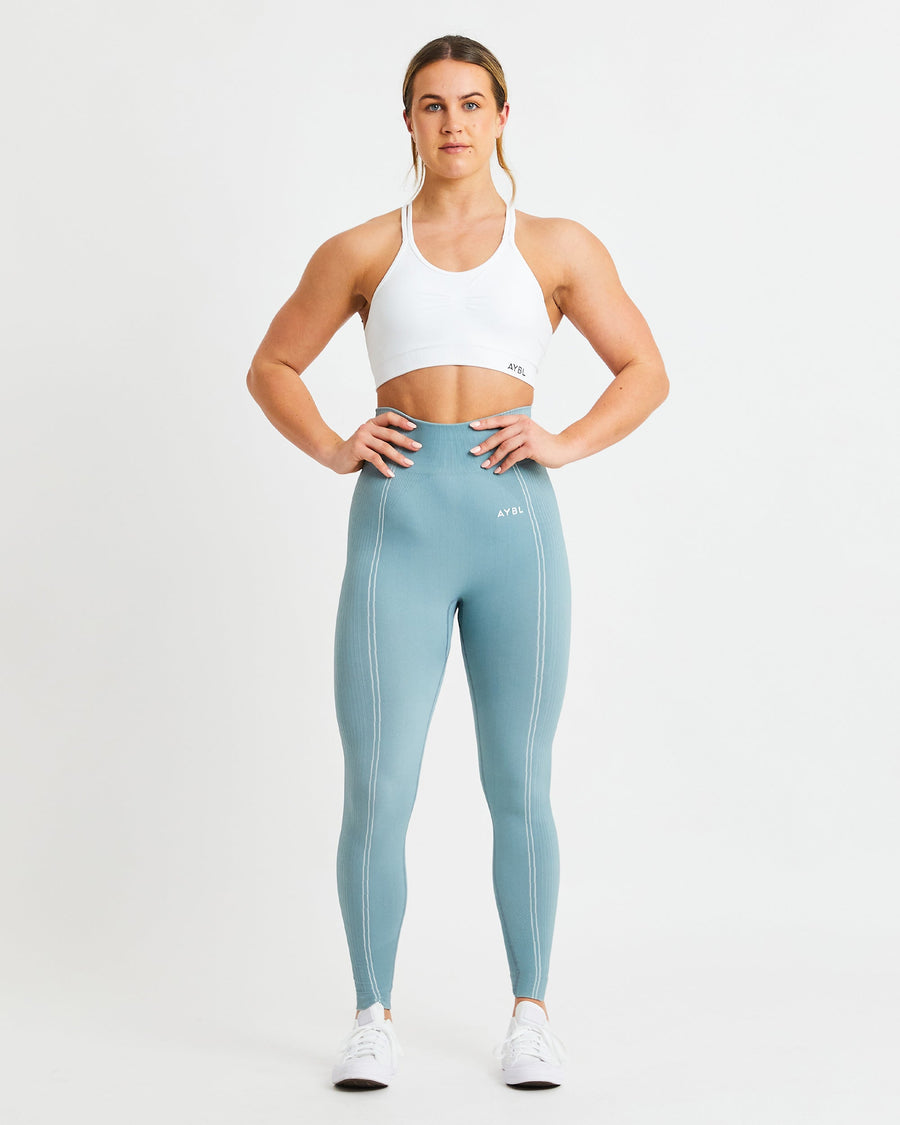 Essential Seamless Ruched Sports Bra - Blanc