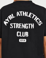 Athletics Strength Club Oversized T Shirt - Noir