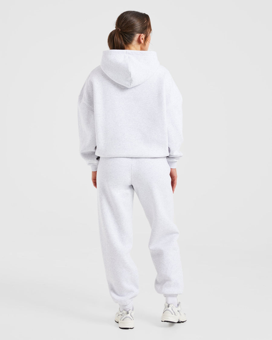 Varsity Embroidered Oversized Joggers - Heather Grey