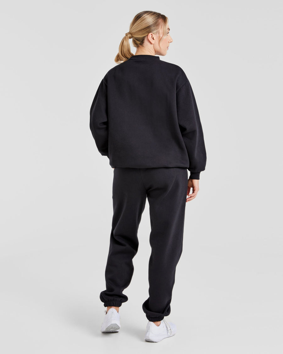 Varsity Graphic Oversized Sweatshirt - Noir