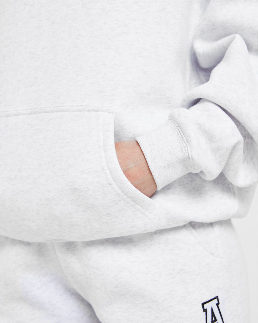 Varsity Embroidered Oversized Hoodie - Heather Grey