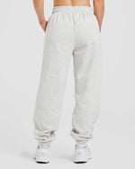 Varsity Graphic Oversized Joggers - Gris Marl