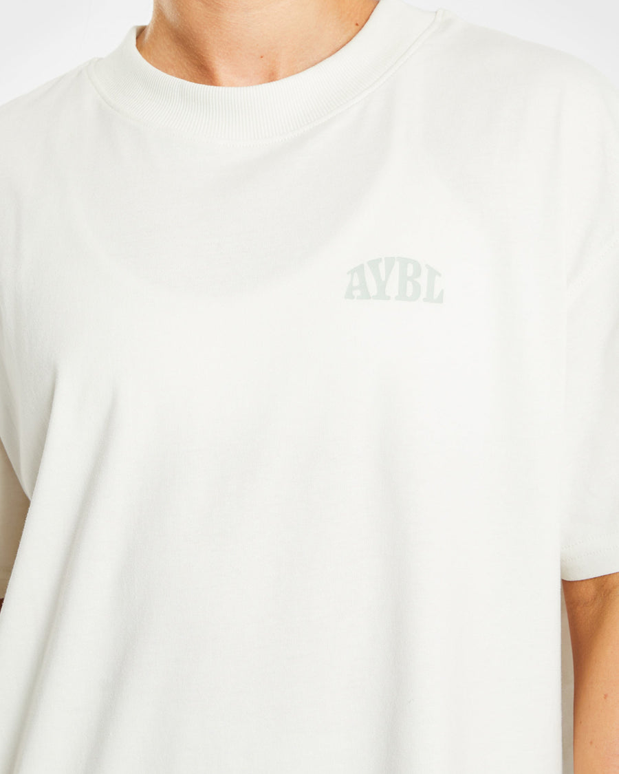 Mind Over Matter Oversized T Shirt - Beige/Vert