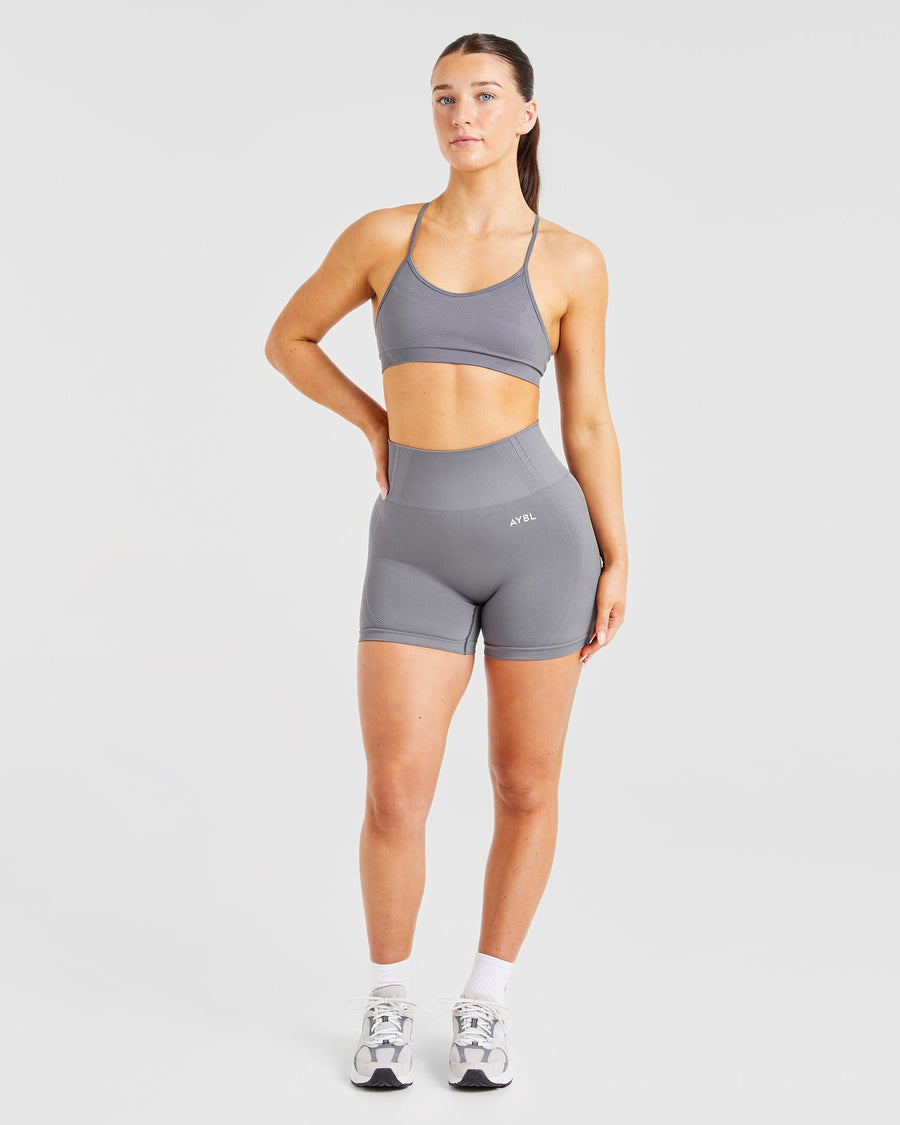 Balance V3 Seamless Strappy Sports Bra - Charcoal Gris