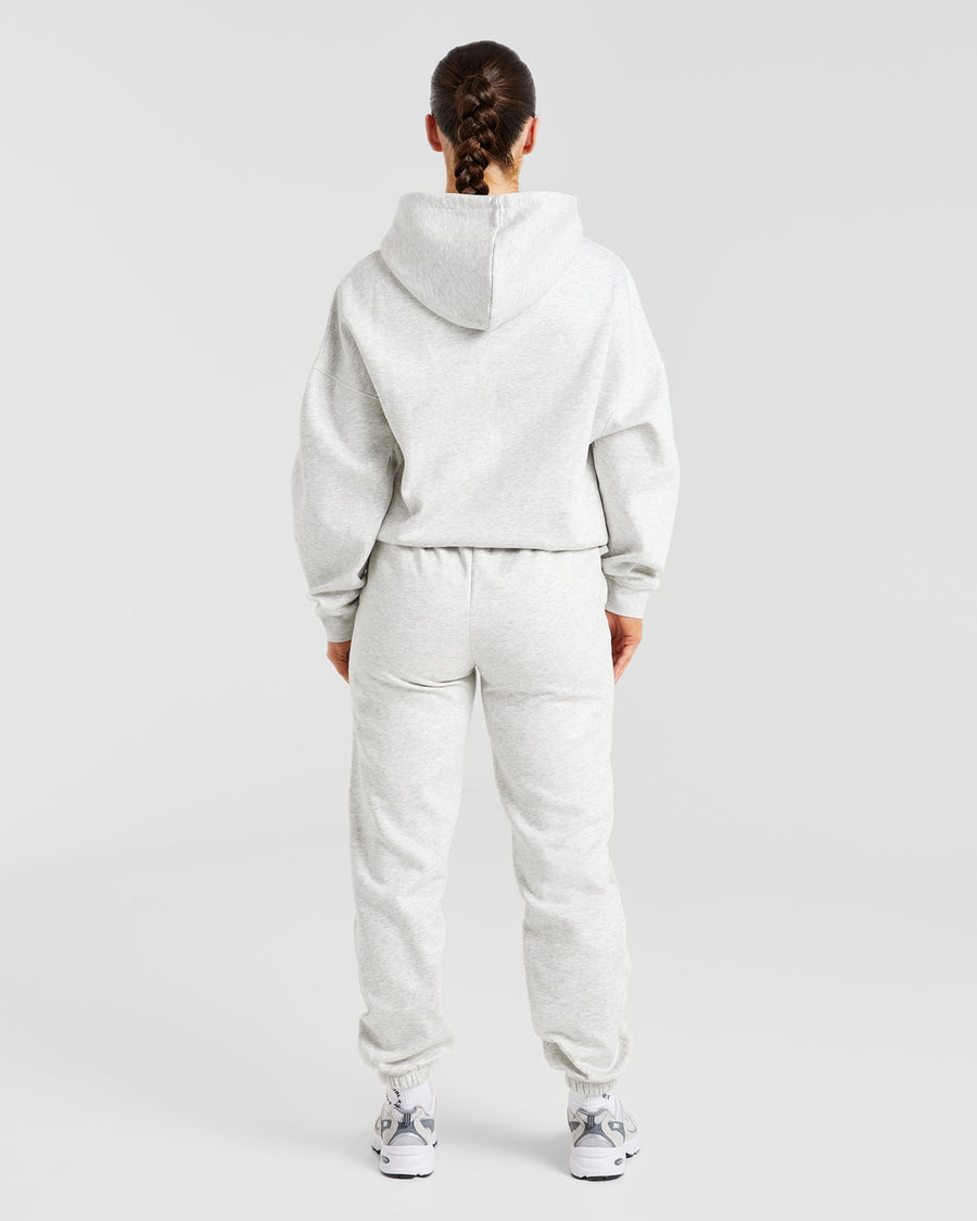 Varsity Graphic Oversized Hoodie - Gris Marl