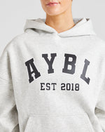 Varsity Graphic Oversized Hoodie - Gris Marl