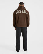 Essential Oversized Graphic Hoodie - Marron