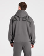 Essential Oversized Graphic Hoodie - Charcoal