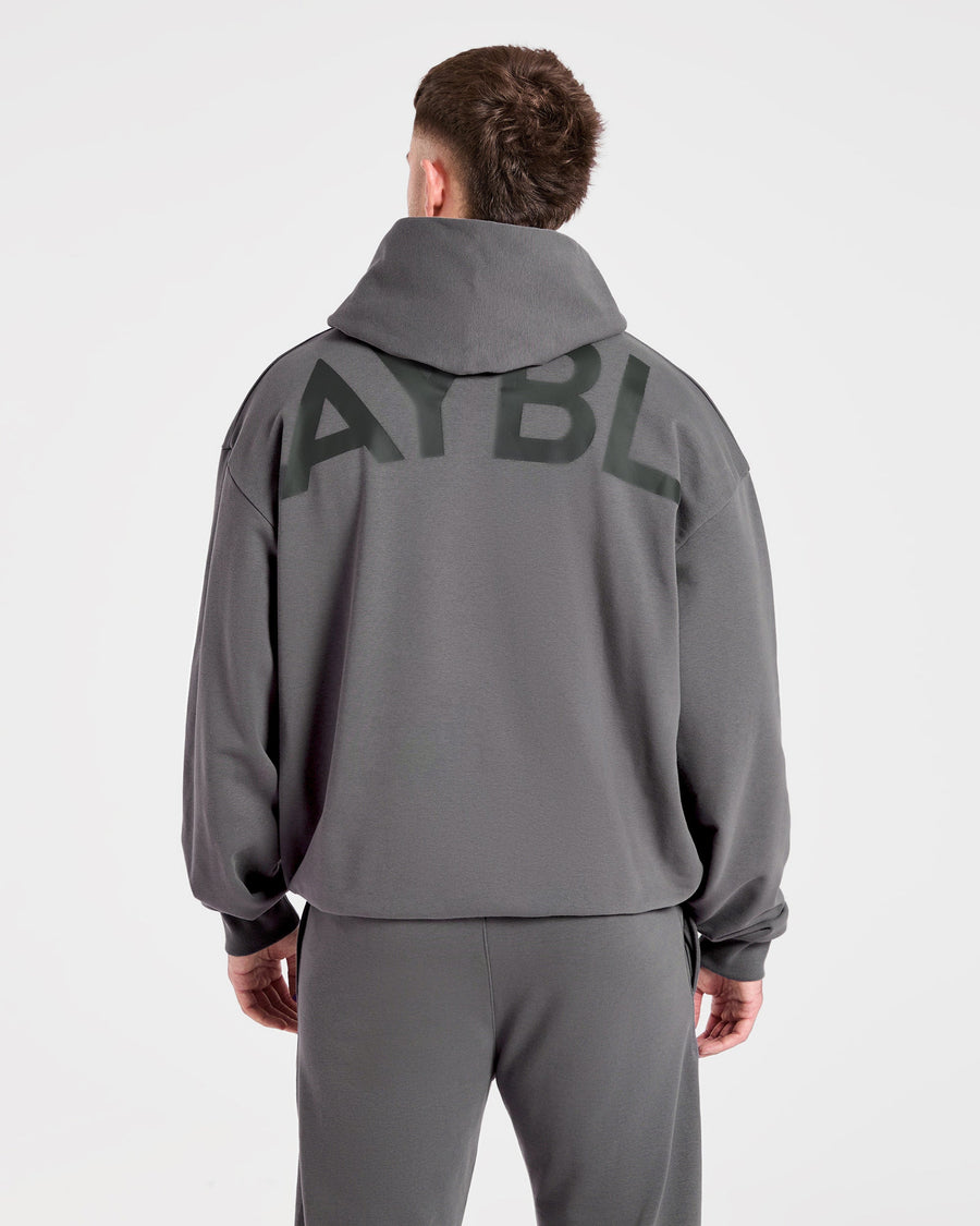 Essential Oversized Graphic Hoodie - Charcoal