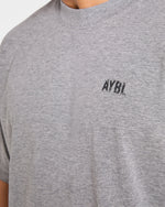 Gym Chalk Oversized T Shirt - Light Charcoal Marl