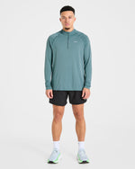 Attain Seamless 1/2 Zip Pullover - Titan Bleu