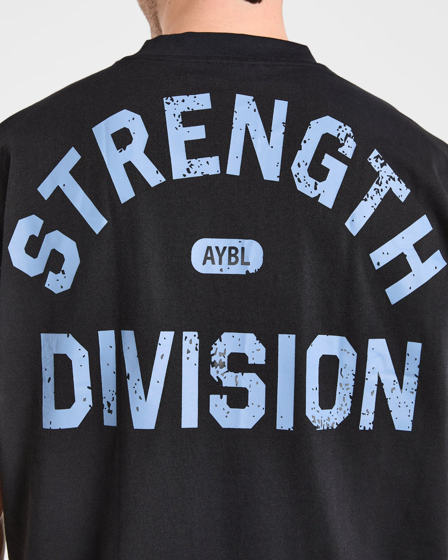 Strength Division Oversized T Shirt - Noir/Bleu