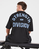 Strength Division Oversized T Shirt - Noir/Bleu