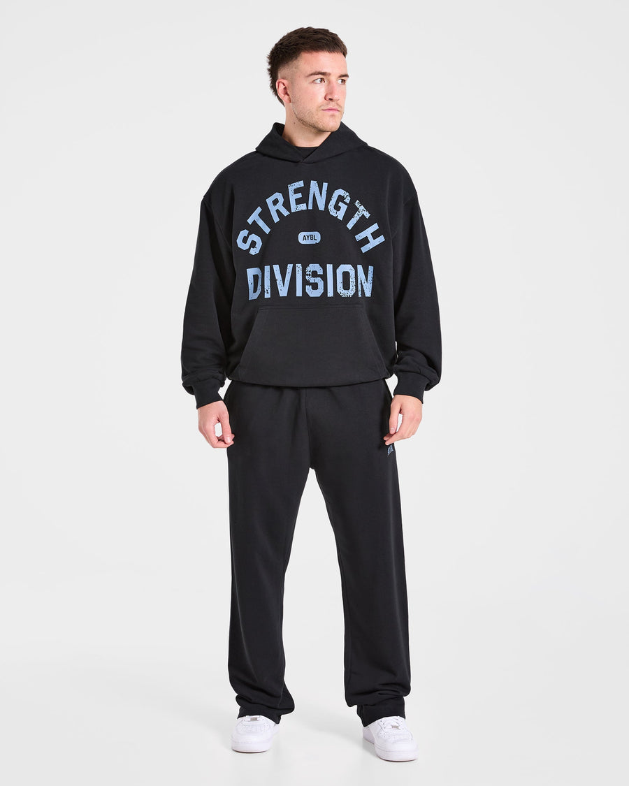 Strength Division Oversized Straight Leg Joggers - Noir/Bleu