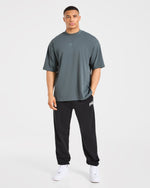 Heavy Lifting Gothic Oversized T Shirt - Iron Slate