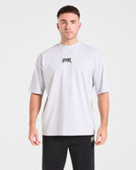 Heavy Lifting Gothic Oversized T Shirt - Gris Marl