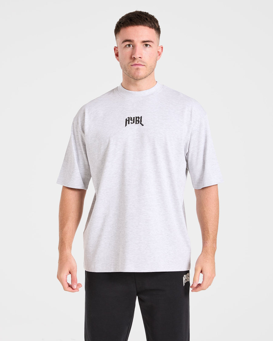 Heavy Lifting Gothic Oversized T Shirt - Gris Marl