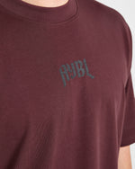 Heavy Lifting Gothic Oversized T Shirt - Dusty Plum/Noir