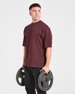 Heavy Lifting Gothic Oversized T Shirt - Dusty Plum/Noir