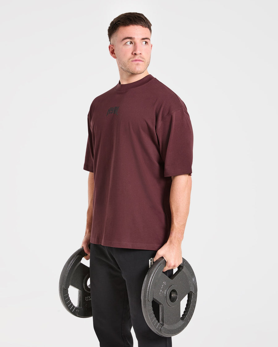 Heavy Lifting Gothic Oversized T Shirt - Dusty Plum/Noir