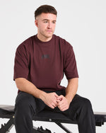 Heavy Lifting Gothic Oversized T Shirt - Dusty Plum/Noir