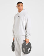 Heavy Lifting Gothic Oversized Hoodie - Gris Marl