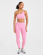 Enhance Seamless One Shoulder Sports Bra - Sugar Rose