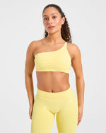 Enhance Seamless One Shoulder Sports Bra - Bright Jaune