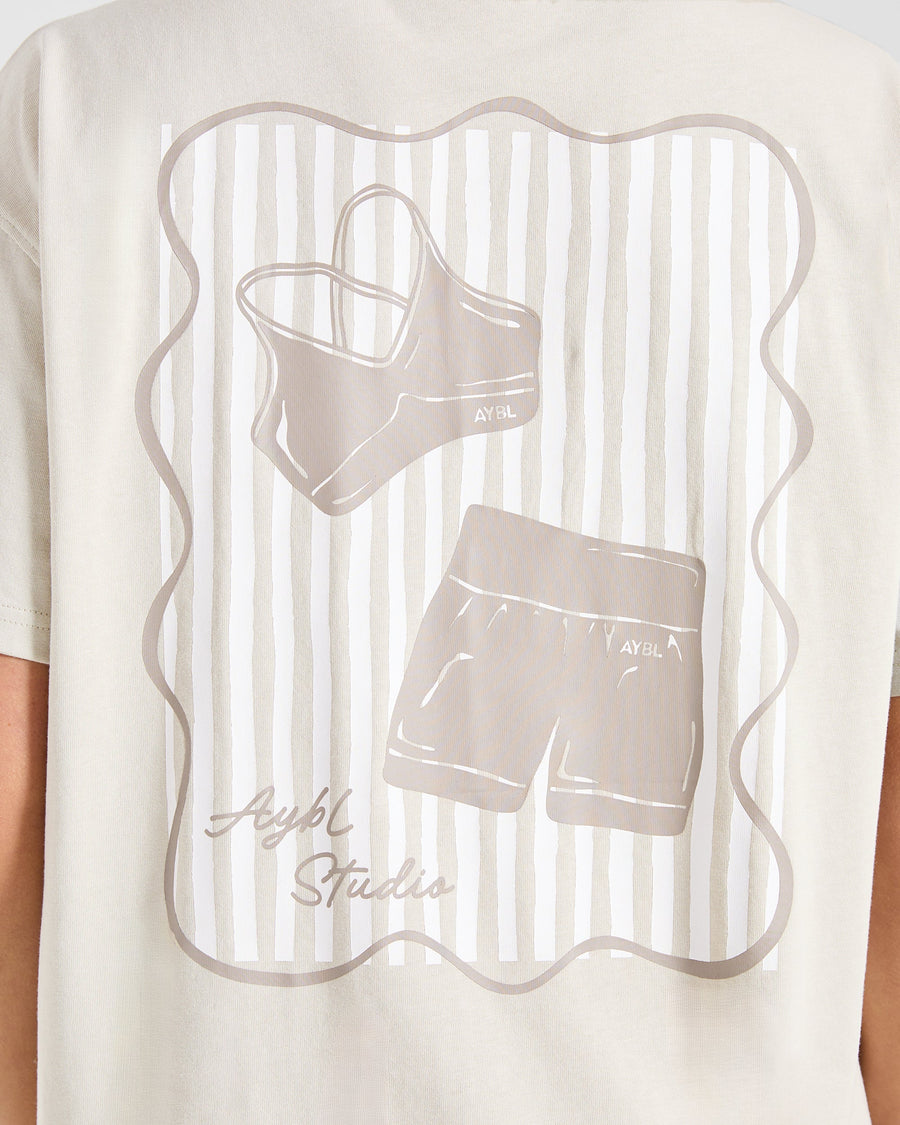 AYBL Studio Oversized T Shirt - Taupe Beige