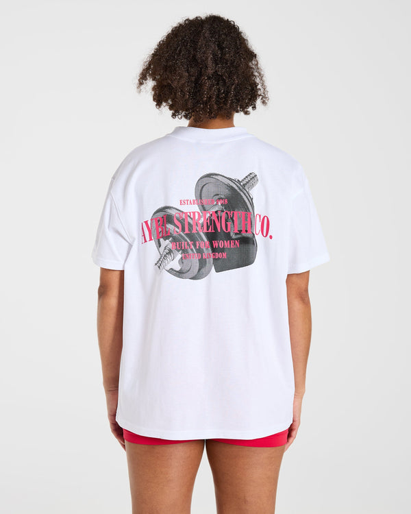 AYBL Strength Co Oversized T Shirt - White