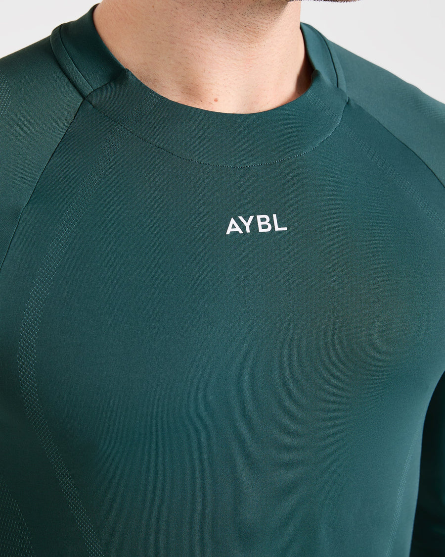 Attain Seamless Long Sleeve T Shirt - Pine Forest