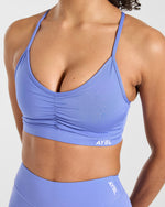 Essential Ruched Sports Bra - Cornflower Violet