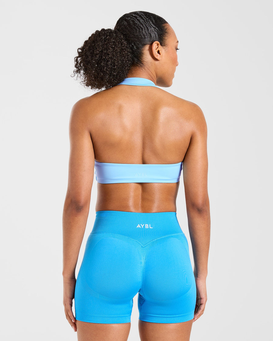 Essential Halterneck Sports Bra - Vibrant Bleu