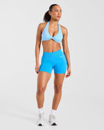 Essential Halterneck Sports Bra - Vibrant Bleu