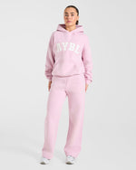 Varsity 2.0 Oversized Straight Leg Joggers - Iced Rose