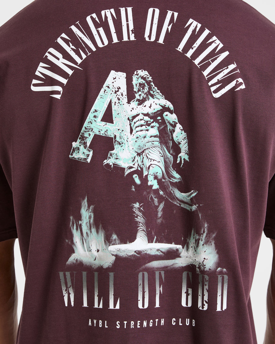 Strength Of Titans Oversized T Shirt - Smoke Berry